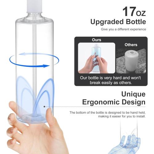 GAGALIFE Kitchen Sink Soap Dispenser Chrome, Built in Soap Dispenser with 17 OZ Bottle, Refill from The Top, Liquid Dispenser for Kitchen Sink