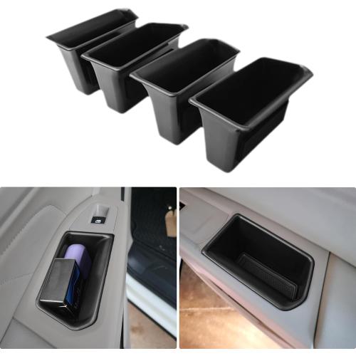 EDBETOS Atlas Door Side Storage Box Handle Container Compatible with 2018-2023 VW Atlas/Atlas Cross Sport Accessories, ABS Inner Door Handle Organizer Phone Pocket Insert Tray Glove Pallet, 4PCS Set