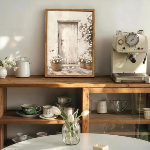Framed Vintage Italian Wall Art Set of 3, Rustic Neutral Olive Tree Pictures Wall Decor, Mediterranean Farmhouse Landscape Paintings Canvas Prints Country Home Decor for Living Room Bedroom 16x24 inch