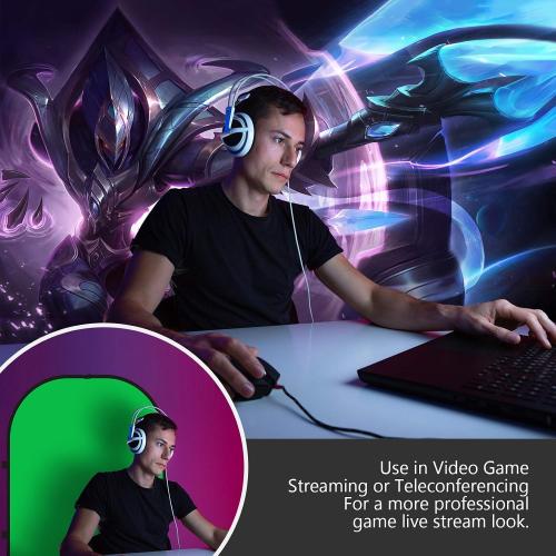 NEEWER Chromakey Backdrops, Double Sided Green Screen and Blue Screen, 2 in 1 Collapsible and Reversible Background for Photography, Gaming and Live Streaming, 5'×6.6'/1.5m×2m (Green/Blue)