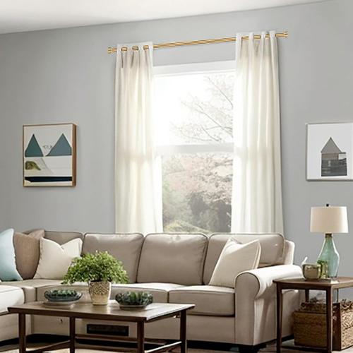 16-120 Inch Curtain rods, 1 Inch Diameter Splicing and Telescoping Structure Window Treatment Rods Set Adjustable Drapery Rods Heavy Duty Pole, Warm Gold