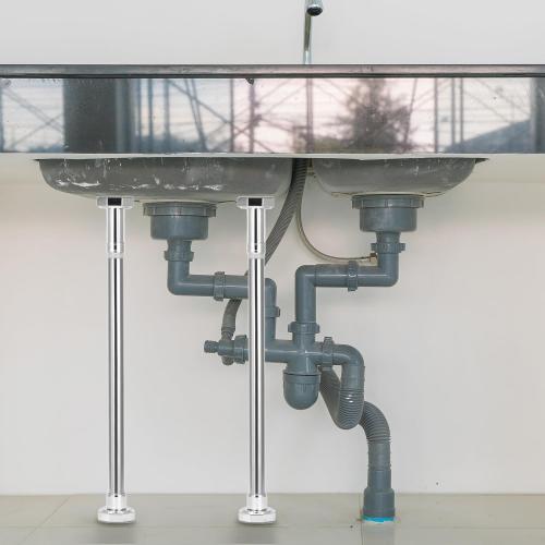 QWORK Undermount Sink Brackets, 2 Pack Adjustable Stainless Steel Undermount Sink Support Legs (19.7-31.5), for Kitchen Sink