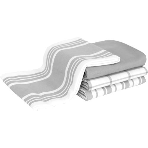 All-Clad Woven Bistro Kitchen Towels: Highly Absorbent, Super Soft Long Lasting - 100% Cotton, 20x30 Dish Towels for Cleaning & Drying Dishes, Pans, Glassware, or Countertops, (2Pack), Titanium