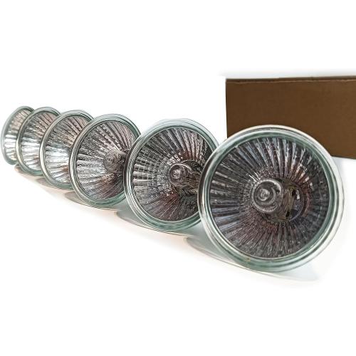 Elenhome GU10 Halogen Light Bulbs, 6 Pack 120V 50W Dimmable MR16 GU10 C Bulbs with Glass Cover, 2800K Warm White Scent Wax Burner Light Bulb & Recessed Light Bulbs for Candle Warmer Lamp