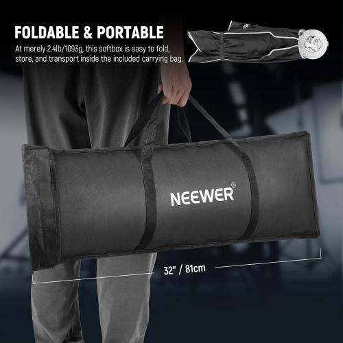NEEWER Basics Strip Softbox Bowens Mount, 24x35 Quick Release Soft Box Light Diffusers/Grid/Bag Compatible with Aputure 150c Compatible with Godox SL60w, for FS300C FS150B HB80C CB200C Q6, NS60P