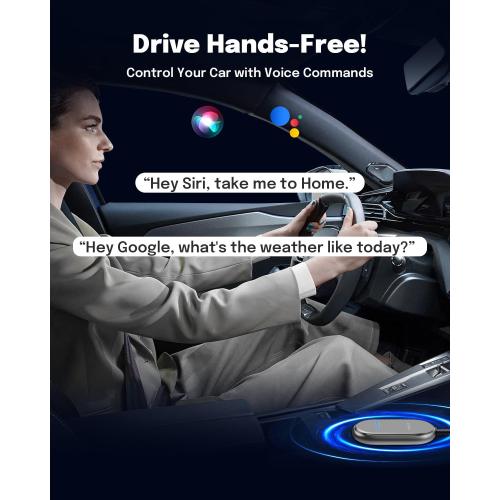 ZUCWO 2-in-1 Wireless CarPlay Adapter and Android Auto Adapter – Converts Wired to Wireless for Cars 2016 , Plug & Play, USB-A to USB-C for iOS10 /Android 11