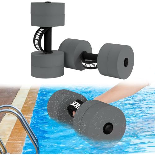 Hikeen Aquatic Exercise Dumbbells Water Dumbbell Pool Resistance Aquatic Fitness Barbells with 4 High-Density EVA Foam Pool Weights Dumbbells, for Water Aerobics Weight Loss