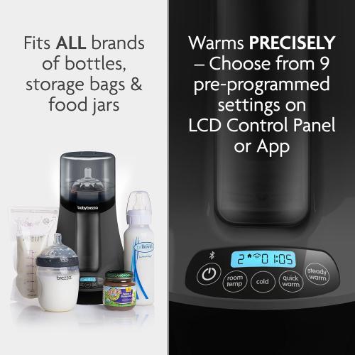 Baby Brezza Fast Baby Bottle Warmer - Smart Baby Milk Warmer   Breastmilk Warmer Defroster – 2 Unique Temperatures for Breastmilk   Formula - Universal Fit for All Bottles, Storage Bags   Food Jars