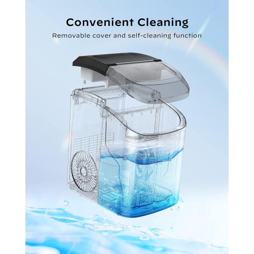 Nugget Countertop Ice Maker - Silonn Chewable Pellet Ice Machine with Self-Cleaning Function, 33lbs/24H, Ice Makers for Home Kitchen Office, Stainless Steel