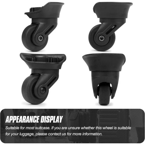 Suitcase Wheels Plastic for DIY Repair, 360 Swivel Wheel Replacement Luggage Travel Suitcase Casters, Black Spinner Luggage Wheel, Suitcase Wheels for Luggage Suitcase, A-72A