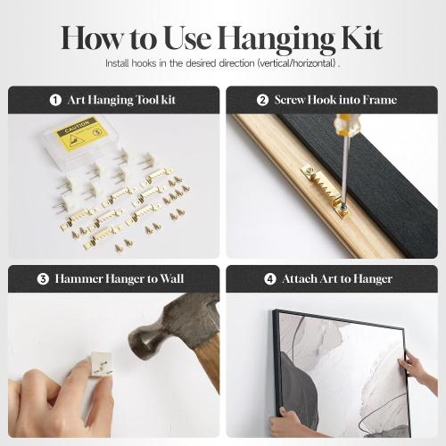 Framed Mountain Landscape Wall Art for Living Room, Large Foggy Forest Watercolor Artwork for Walls, 3 Piece Nature Mountain Forest Paintings Prints for Hallway Office Kitchen Wall Decor, 24x36 Inch