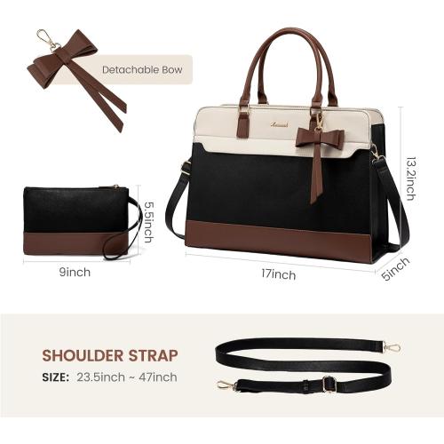 LOVEVOOK Laptop Tote Bag for Women,Leather Work Bag, Waterproof Business Teacher Bag,Large Computer Handbag Purse Briefcase,Office Gifts for Women