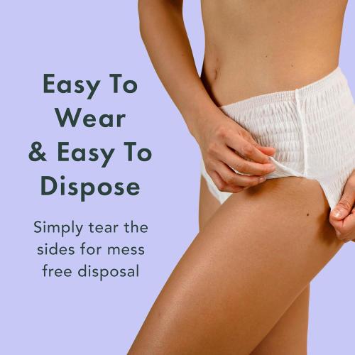 Rael Disposable Underwear for Women, Organic Cotton Cover - Postpartum Essentials, Leak Locker, Unscented, Maximum Coverage (Size S-M, 20 Count)