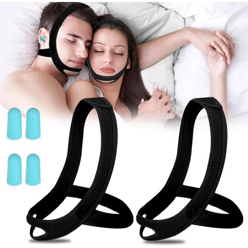 Snoring Chin Strap for Users, 2 Pack Adjustable Jaw Support Chin Strap to Keep Mouth Closed, Soft Snoring for Men Women, Lightweight Reusable, Snoring Dry Mouth, Easy Using