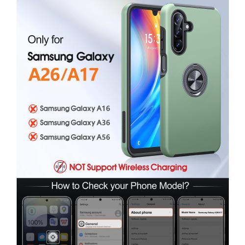 JAME for Samsung Galaxy A17 5G Phone Case Ring Stand Shockproof Slim Case