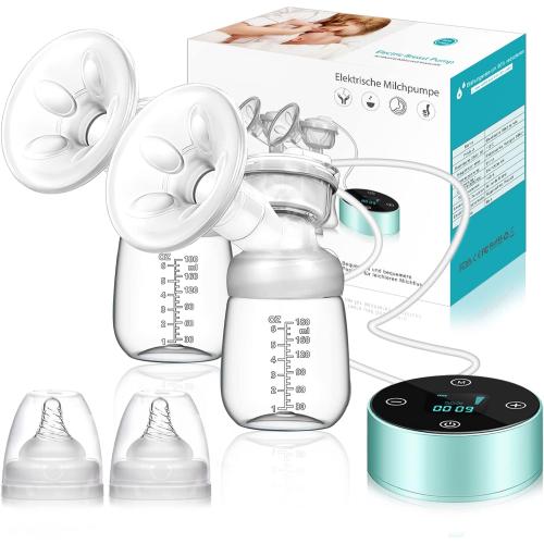 BLUE Electric Breast Pump, Breast Pump Electric Breastfeeding Pump 3 Modes 10 Levels Dual Rechargeable Nursing Double Breast Milk Pump Massage with Touchscreen LED