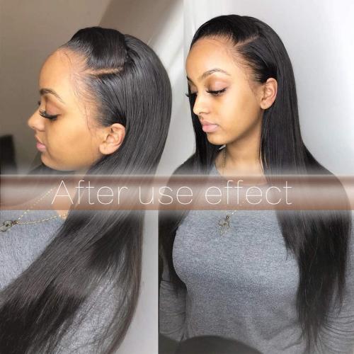 Smilco 2 Pack Hair ribbons Black Satin Edge Laying Scarf Wrap for Hair Edge Wrap Wig Grip Band