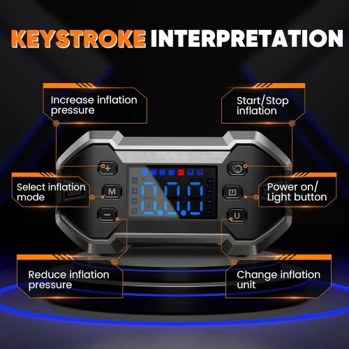 Jump Starter with Air Compressor, 150PSI 3000A Car Jumper Starter Battery Starter (8.0L Gas/8.0L Diesel) with Digital Tire Inflator, 12V Portable Battery Booster Jump Box Pack Air Pump
