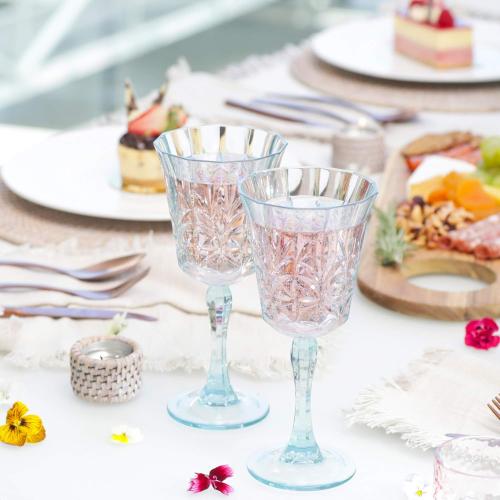 BELLAFORTE Shatterproof Tritan Wine Glass, Set of 4, 10oz - Myrtle Beach Plastic Wine Glasses - Unbreakable Wine Goblets for Indoor and Outdoor Use - BPA Free - Dishwasher Safe - Teal