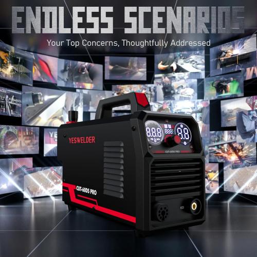 YESWELDER Plasma Cutter 60Amp Non-High Frequency Non-Touch Pilot Arc, Digital Display DC Inverter 110/220V Dual Voltage Blowback Plasma Cutting Machine CUT-60DS PRO