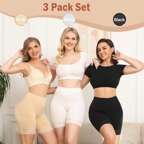Size L Yeblues 3 Pack Lace Slip Shorts for Under Dresses Women Smooth Anti-chafing Boyshorts Seamless Underwear Safety Shorts