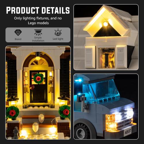 Nitemode LED Light Kit Compatible with Lego Home Alone House 21330 – Upgraded Layered Lighting Design, Accessories for Display ((JUST Lights)