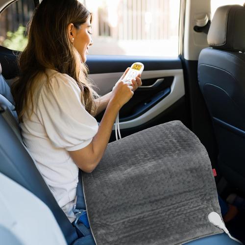 Comfytemp 12V/24V Car Electric Blanket for Back Soothing 17 x 33, 4 Heat Settings, 11 Auto-Off, Portable Mini Travel Blanket for Shoulders Neck Hip, Truck, SUV, Washable for Driver Men Women Winter