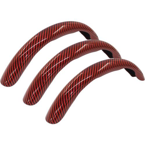 3pcs Carbon Fiber Steering Wheel Cover - Snap on 15 Inch Anti-Slip Car Steering Wheel Protector, Universal Car Interior Accessories (Red)