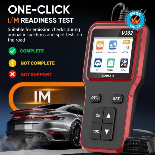 OBD2 Scanner and Battery Tester, Vehicle Code Reader for Check Engine Light