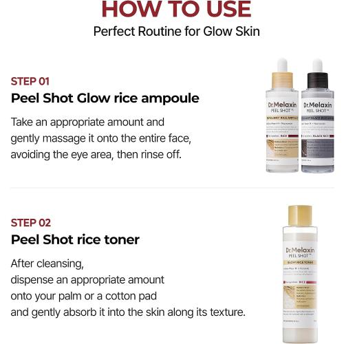 Dr.Melaxin Peel Shot Glow Rice Toner 200ml hydrated Skin Cleansing Skin Korean Skin Care