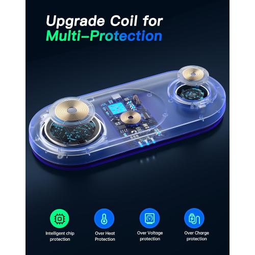 Black Upgraded 3 in 1 Wireless Charging Station for Apple Devices, Faster Mag-Safe Charger Stand, Magnetic Charger Station for iPhone 16/15/14/13/12 Series & AirPods Pro & Apple Watch Series (Black)