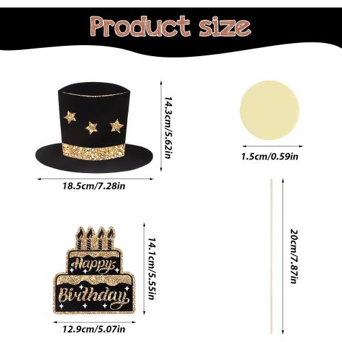 cobee 36 Pack Birthday Photo Booth Props Kit Party Favors Selfie Supplies
