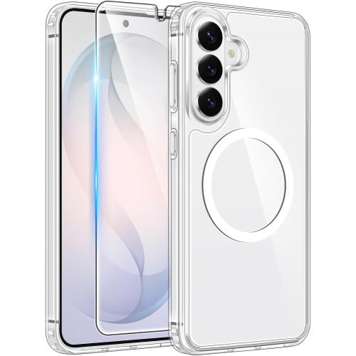 FNTCASE for Samsung Galaxy S26 Case: [Fit for Magsafe] [Screen Protector] Anti Yellowing Transparent Clear Military Grade - Shockproof Protective Phone Cover for Samsung S 26 - Clear