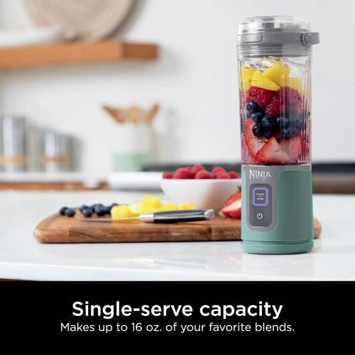 Ninja Blast 16 oz. Personal Portable Blender with Leak Proof Lid and Easy Sip Spout, Perfect for Smoothies, Cordless, USB-C Rechargeable, Dishwasher Safe Parts (Renewed) (Forest Green)