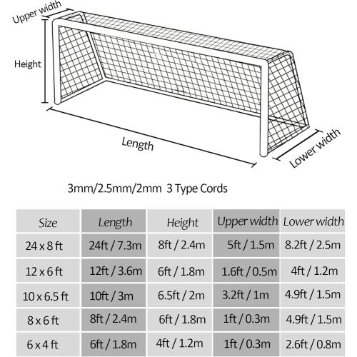 Aoneky Soccer Goal Net - 24 x 8 Ft - Full Size Football Goal Post Netting - NOT Include Posts