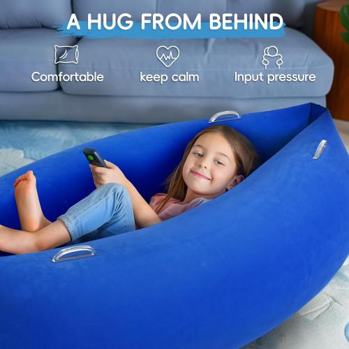 OUTREE Sensory Chair for Kids,60 Includes Electric Air Pump,Inflatable Sensory pod for Children, Sensory Toys for Kids with Autism,Sensory Peapod,Blue