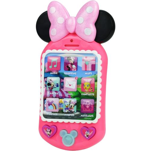 Disney Junior Minnie Bow-Tique Why Hello Pretend Play Cell Phone, Lights and Sounds, Batteries Included, Kids Toys for Ages 3 Up by Just Play
