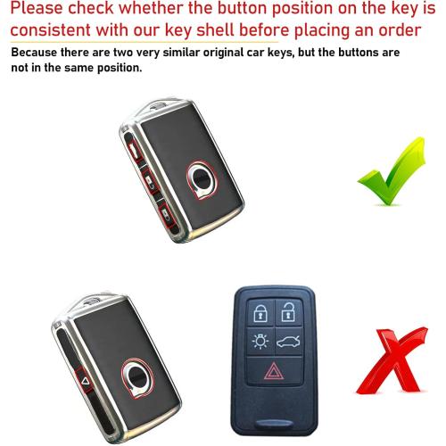 Compatible with Volvo Key Fob Cover Case for 2017-2024 XC90 XC60 XC40 S90 V90 S60 V60 Key Cover,Aluminium Alloy Shell Protection(Leather Orange)