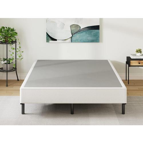 Box-Spring-Queen, 9 inch Metal Queen Box Spring Only, Heavy Duty Queen Size Box Spring with Fabric Cover, Easy Assembly, Non Slip, Noise Free