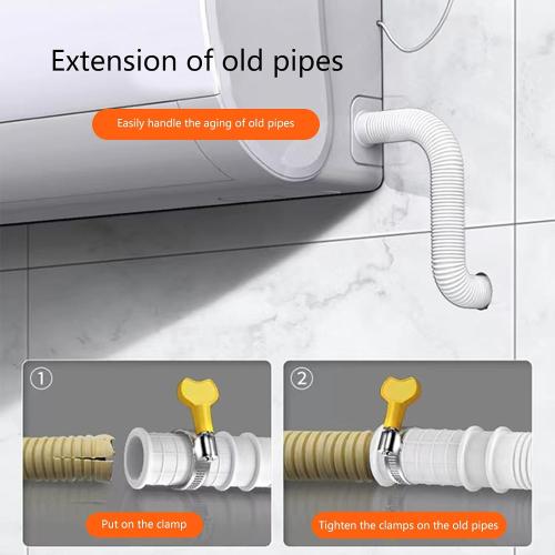 Multipurpose Condensate Hose Extension Heavy Duty Rubber Pipe Reinforced Water Outlet Pipe for Home & Use Washing Machine Water Hose Extension