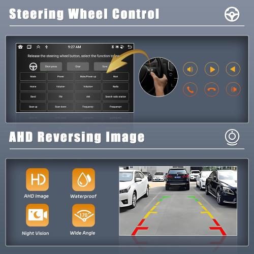 8 Core 6 128G Android 15 Car Stereo Upgrade Radio for Toyota Yaris Vios 2007-2012, 9'' Touch Screen with Wireless CarPlay & Android Auto, AHD Backup Camera, Mirror Link, GPS Navigation