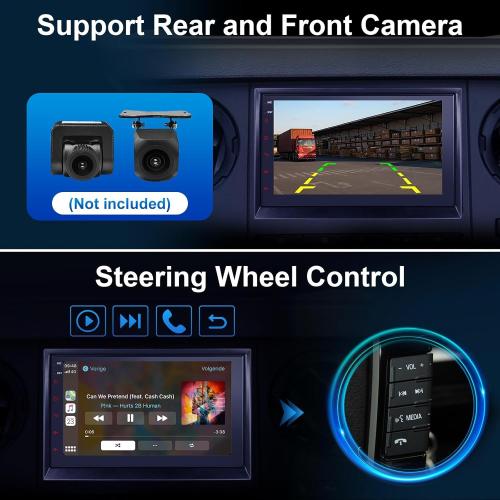 Car Radio for Ford F150/F250/F350 2004-2008 with Wireless Carplay Android Auto, 7 Inch IPS Touchscreen Android 2 64G Car Stereo with WiFi/DSP/Bluetooth/USB/SWC/FM,GPS Navigation