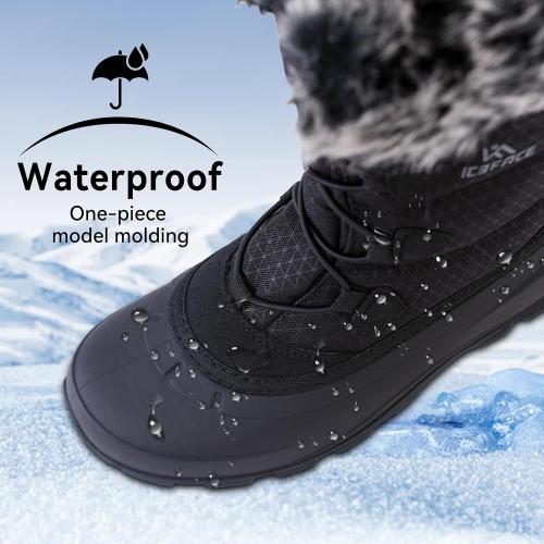 ICEFACE Waterproof Snow Boot Women with Quilted Nylon Fabric and Plush Lining for Ultimate Warmth and Comfort Stylish and Functional Winter Footwear Perfect for Snowy Days and Cold Weather Activitie
