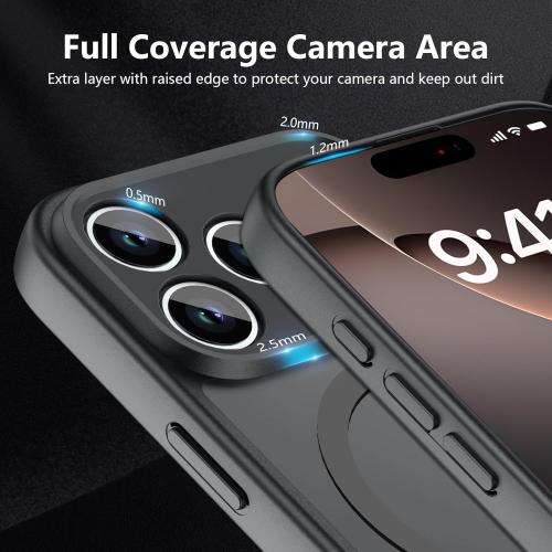 Color green YFEMLAZ Magnetic for iPhone 17 Pro Max Case,with Screen Protectors X2,Full Camera Protection,Compatible with MagSafe,Translucent Matte,Anti-Fingerprint，Shockproof Protective Phone Case,6.9,