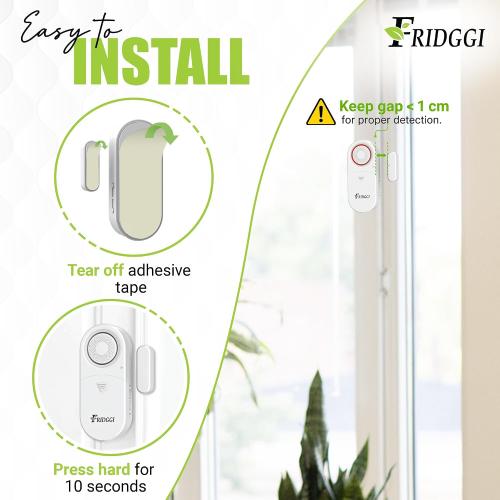 3-in-1 Alarm - Door Left Open Alarm with Delay, 0/5/10/30/60 Seconds, 2/5 Minutes, Window Ajar Chime, Close Door Reminder, 80 to 120 dB, Time Delay Alerts for Home, Office, Shop. (Grey)