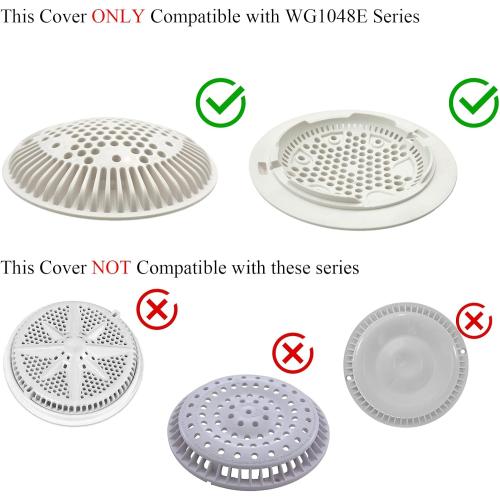 WG1048E White Pool Main Drain Cover Replacement Compatible with WG1048E for Suction and Dual Outlet Cover Replacement for Pools