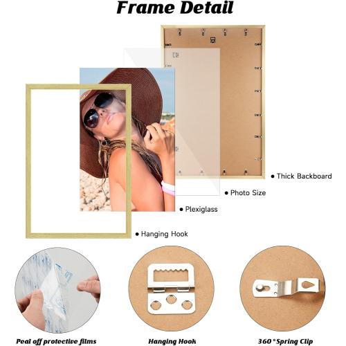 Set of 3 Size 24x36 Color Gold HLiWEGNS Gold Size 24x36 Frame Set of 3 - Vintage 24 x 36 Poster Frame with Plexiglass for Wall Gallery Display, 24x36 Picture Frame for Puzzles, Artwork, Photos and Posters - Ideal Christmas Day