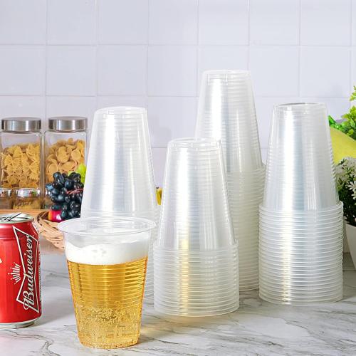 Lilymicky 300 Pack 12 oz Clear Plastic Cups, Cold Disposable Plastic Drinking Cups for Parties, Picnic, BBQ, Travel, and Events