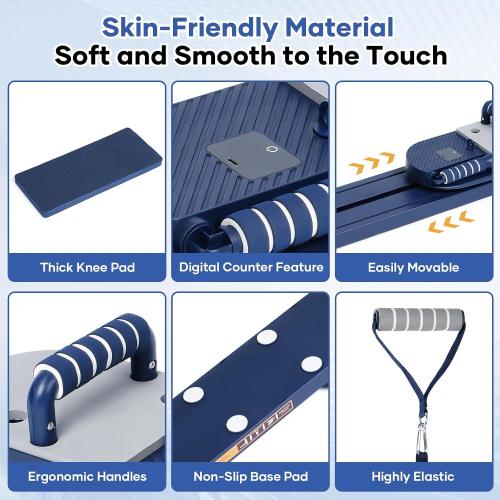 Pilates Reformer Board, 15-in-1 Mini Pilates Machine Set, Multifunctional & Foldable Core Exercise Ab Board, Portable Pilates Board for Home Office Workout Equipment