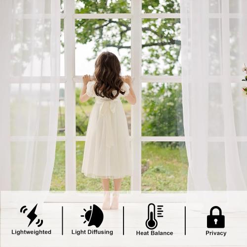 LOYOLADY Pink Sheer Curtains 96 inches Long 2 Panels Set Bedroom Sheer Curtains Sheer Curtain for Living Room 52 W x 96 L